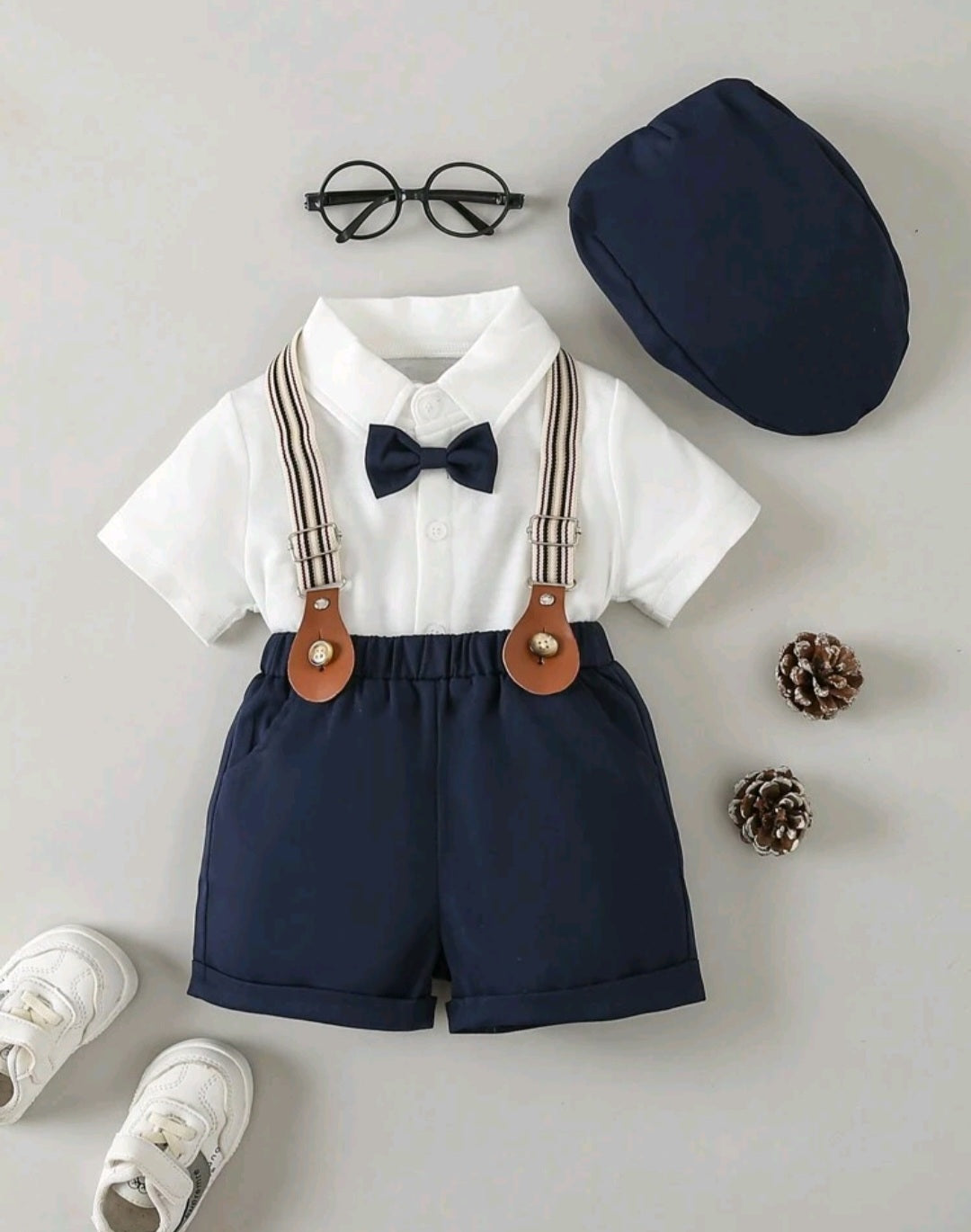 5PCS Gentleman Shuit Navy and White #2000119