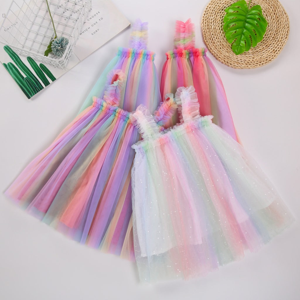 Rainbow Tulle Dress #1000982