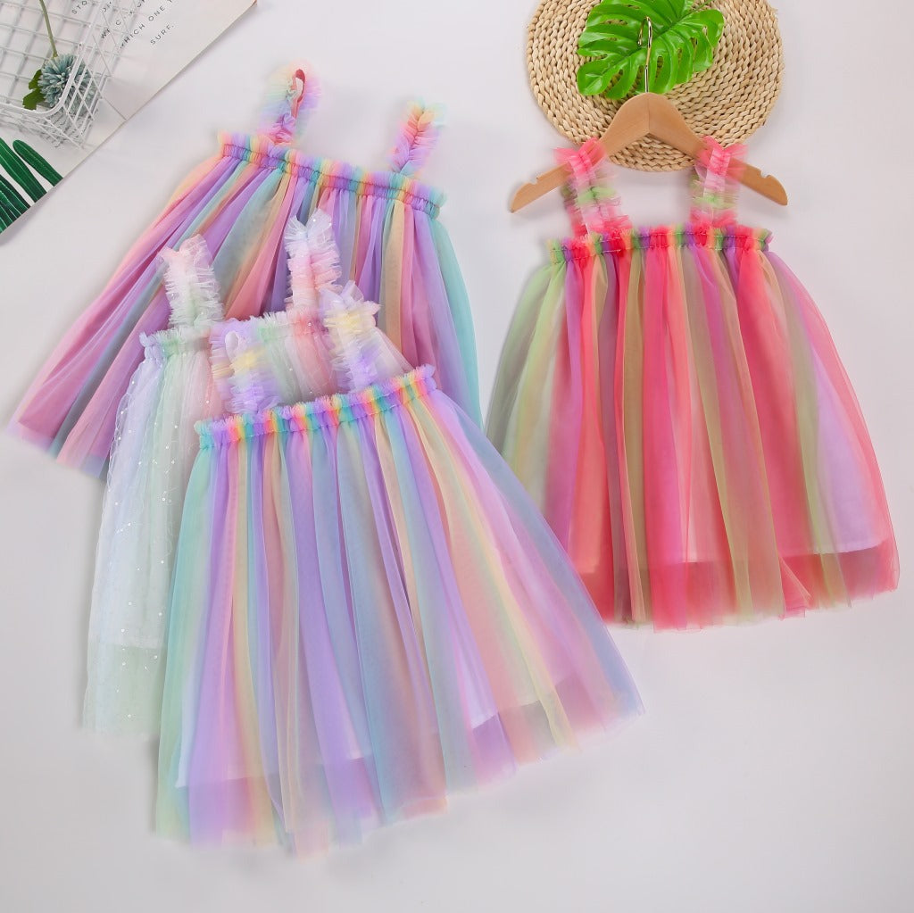 Rainbow Tulle Dress #1000982