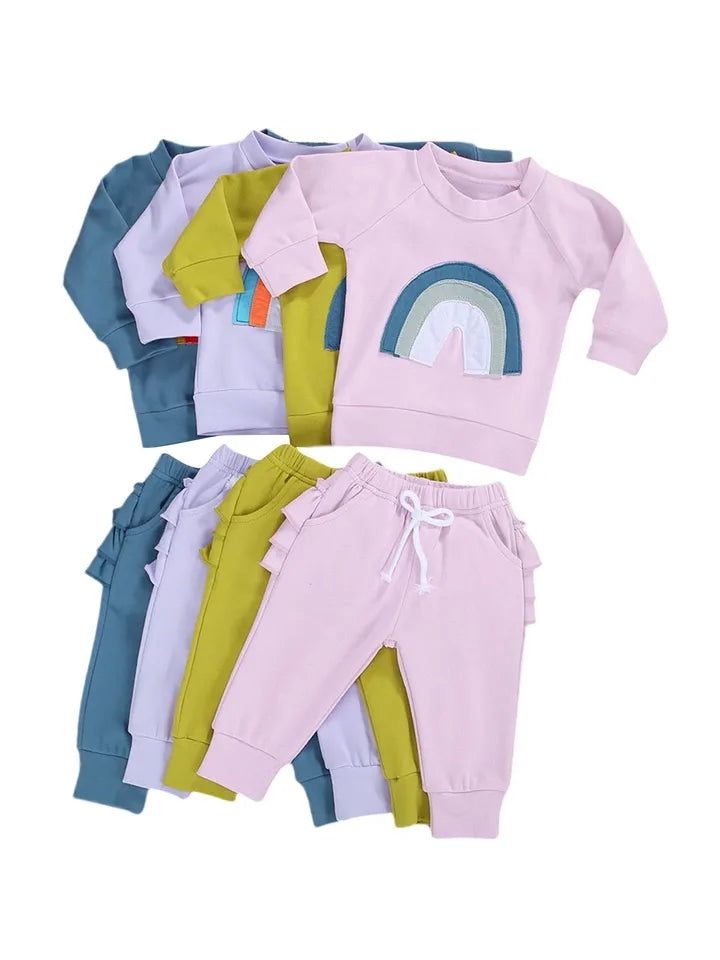 Lilac Rainbow Crewnek Sweatshirt and Pants #1001123