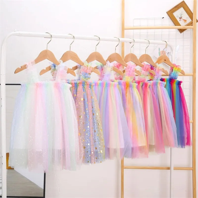 Rainbow Tulle Dress #1000982