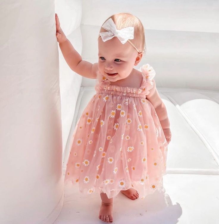 Dusty Pink Daisy Dress #100091