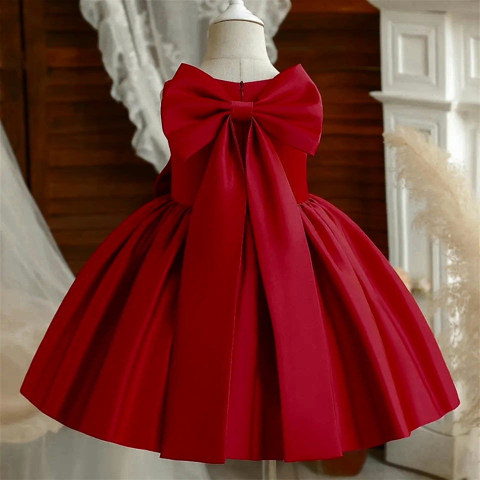 Burgundy Special Occasions Dress with Big Bow (Clip on) #1000263