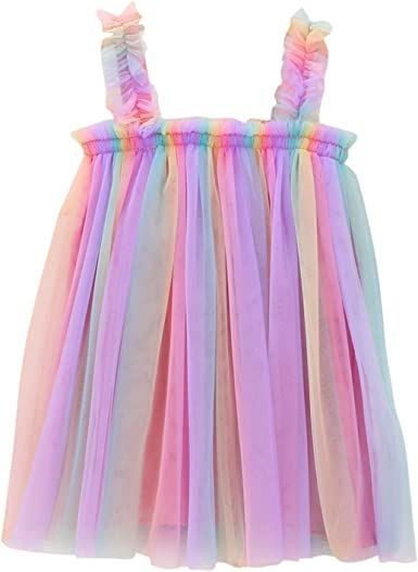 Rainbow Tulle Dress #1000982