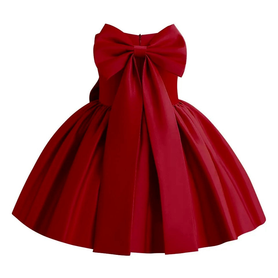 Burgundy Special Occasions Dress with Big Bow (Clip on) #1000263