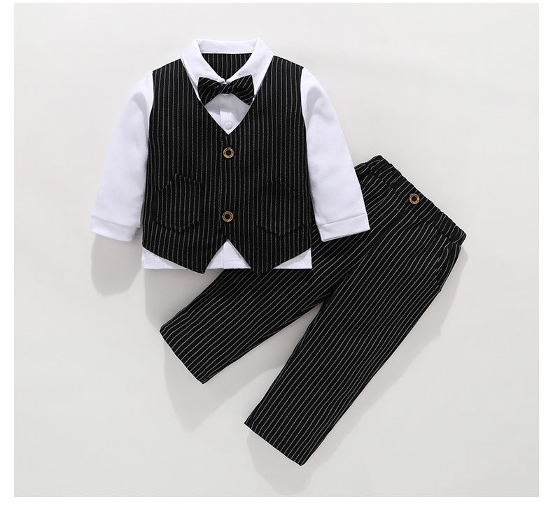 Black Striped Gentleman Suit #200061