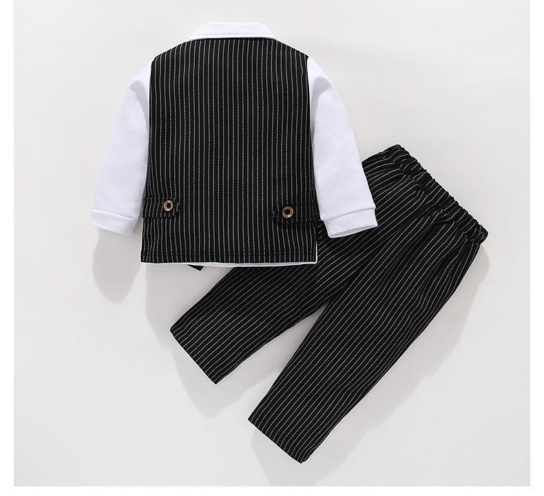 Black Striped Gentleman Suit #200061