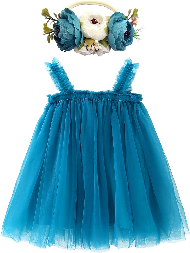 Turquoise Tulle Dress #1000117