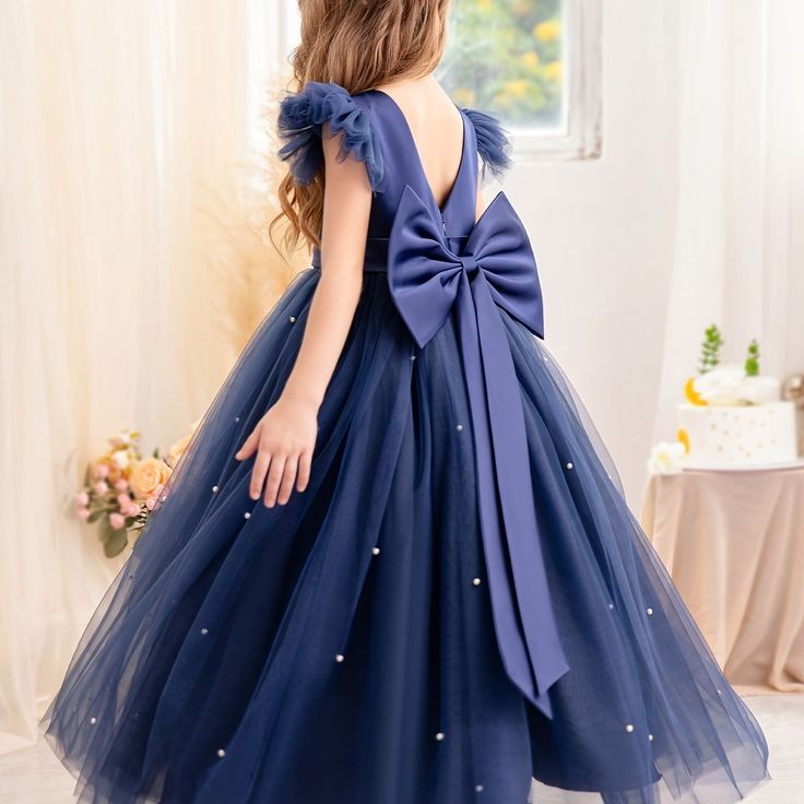 Navy Special Occasions Dress Ball Gown with Pearls  #1000204