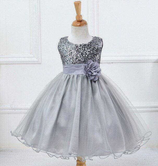 Silver Sequin Special Occasions Dress #1000742