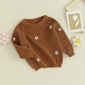 Tan Floral Sweater #1000227