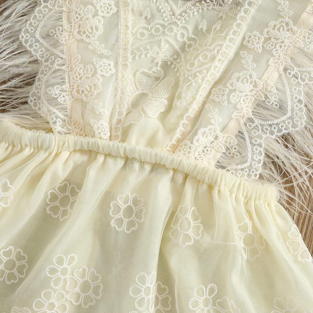 Ivory Lace Dress with Feather Detail  #1000214