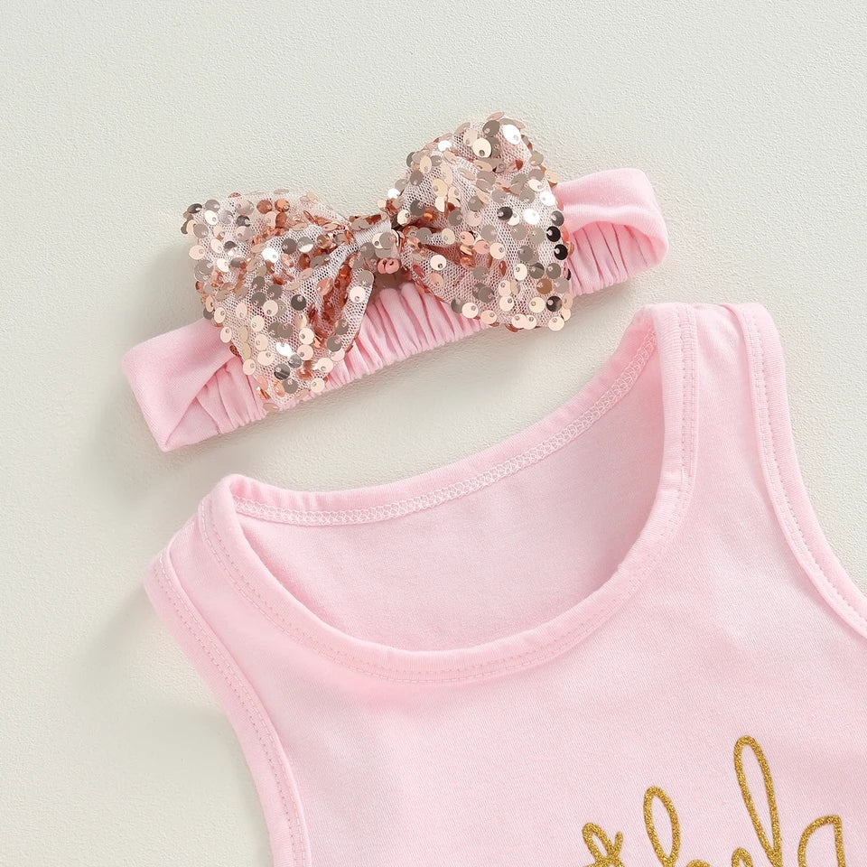 Birthday Princess Top with Sequins Shorts and Headband #1000289