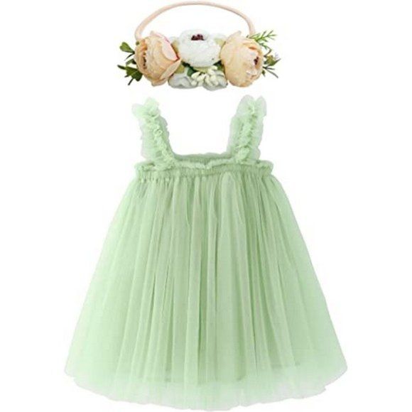 Mint Green Tulle Dress #1001072