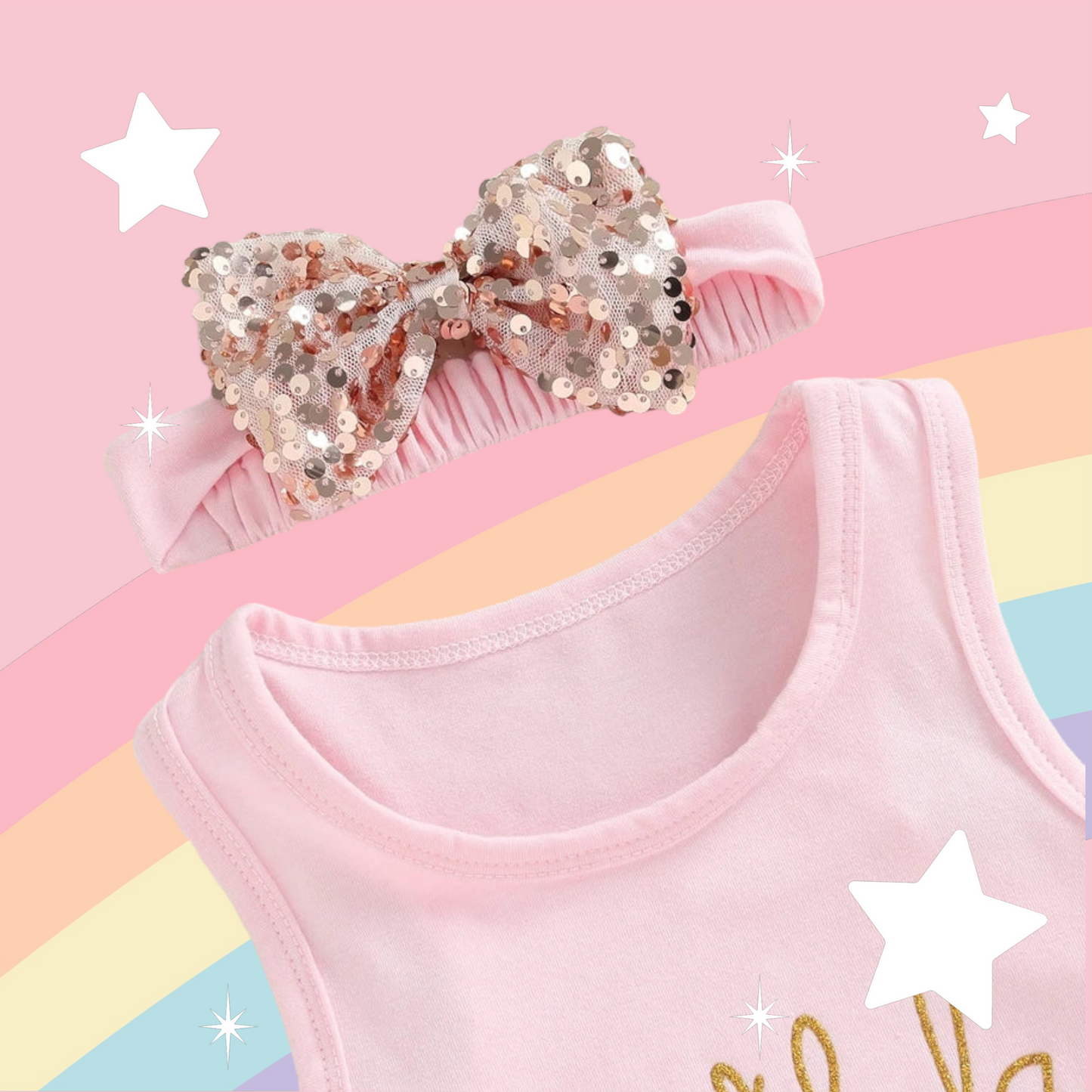 Birthday Princess Top with Sequins Shorts and Headband #1000289