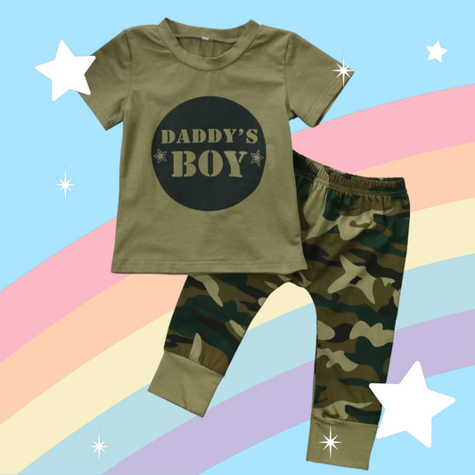 Daddy's Boy T-shirt and Camo Pants #200040