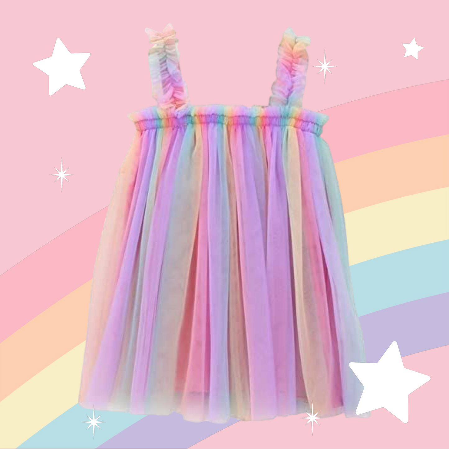 Rainbow Tulle Dress #1000982