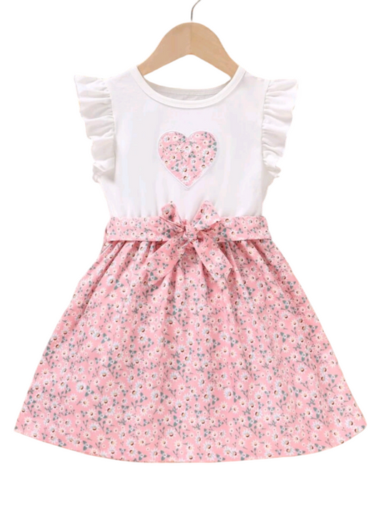 Floral Heart Dress Pink  #1000278