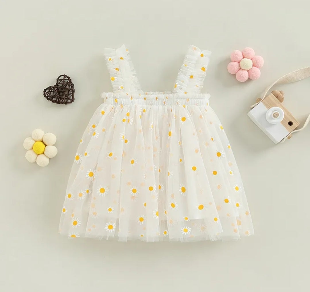 White Daisy Tulle Dress  #1000122