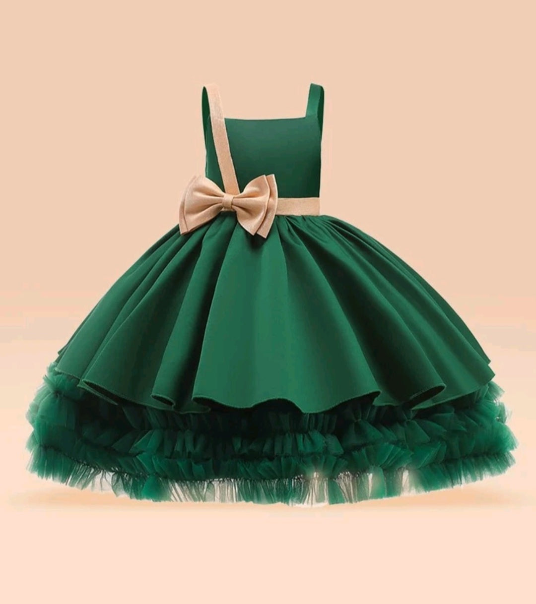 Forest Green Special Occasions Dress with Big Bow #1000323