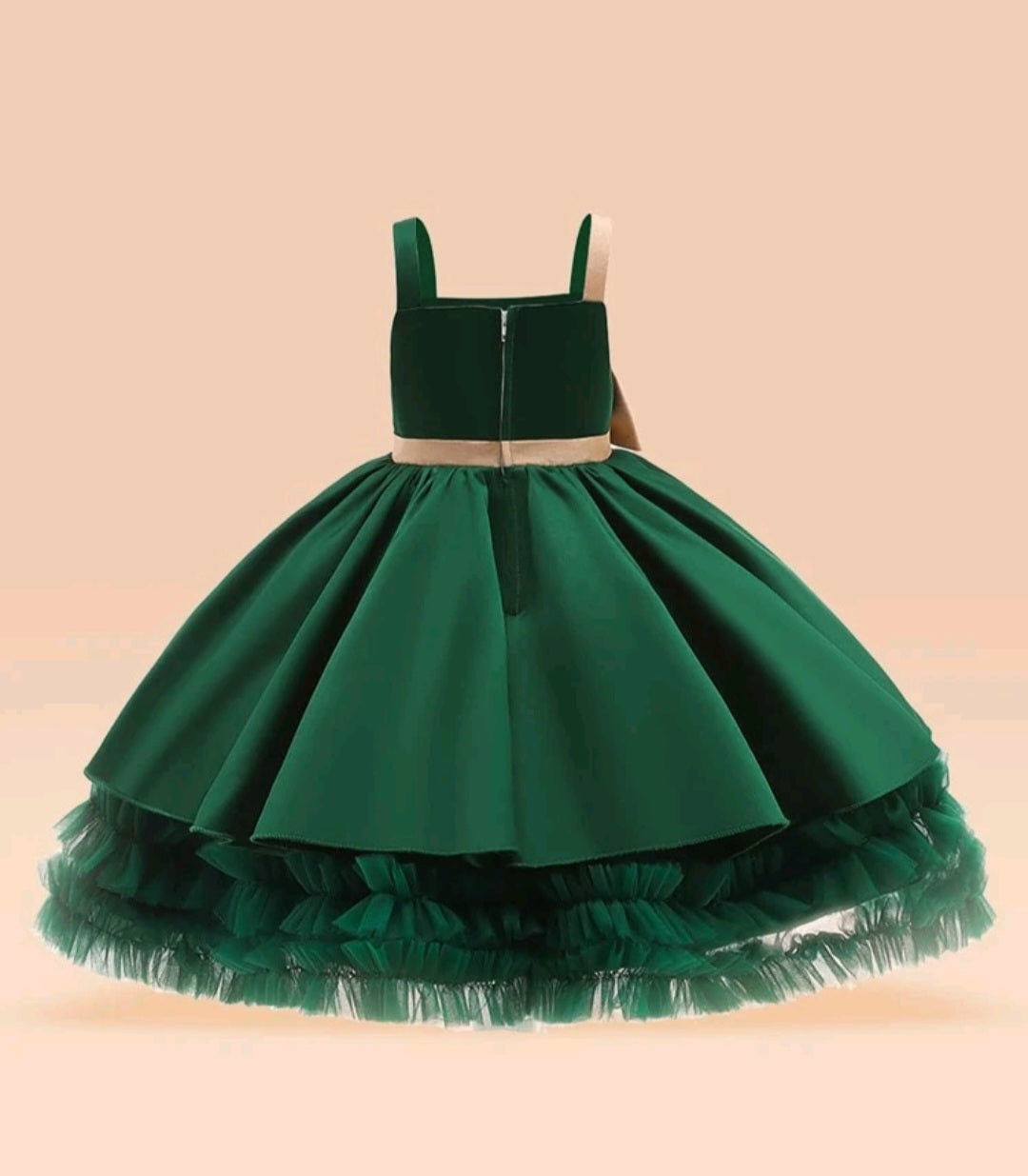 Forest Green Special Occasions Dress with Big Bow #1000323