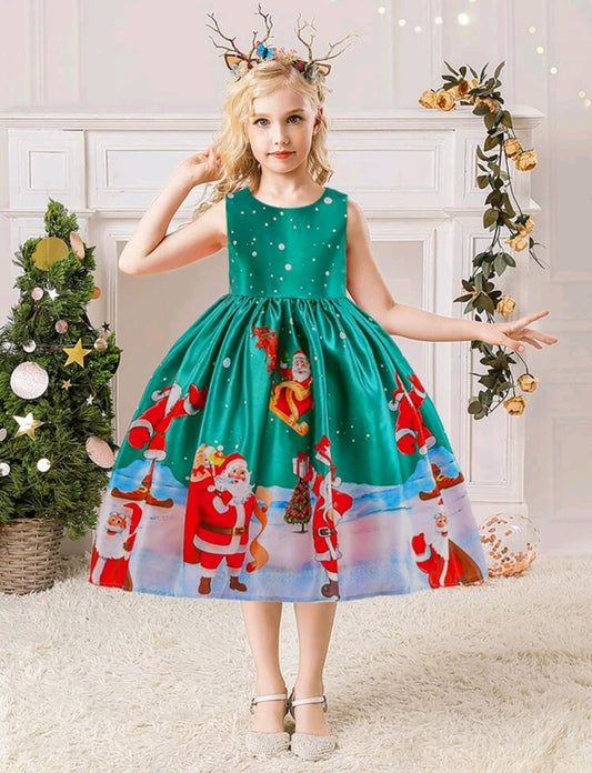 Santa Green Special Occasions Dress Christmas #1000646