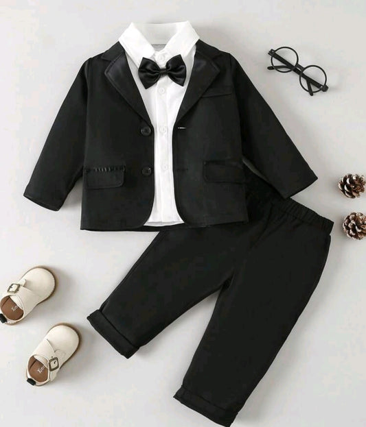 4PCS Gentleman Suit Black and White #2000150