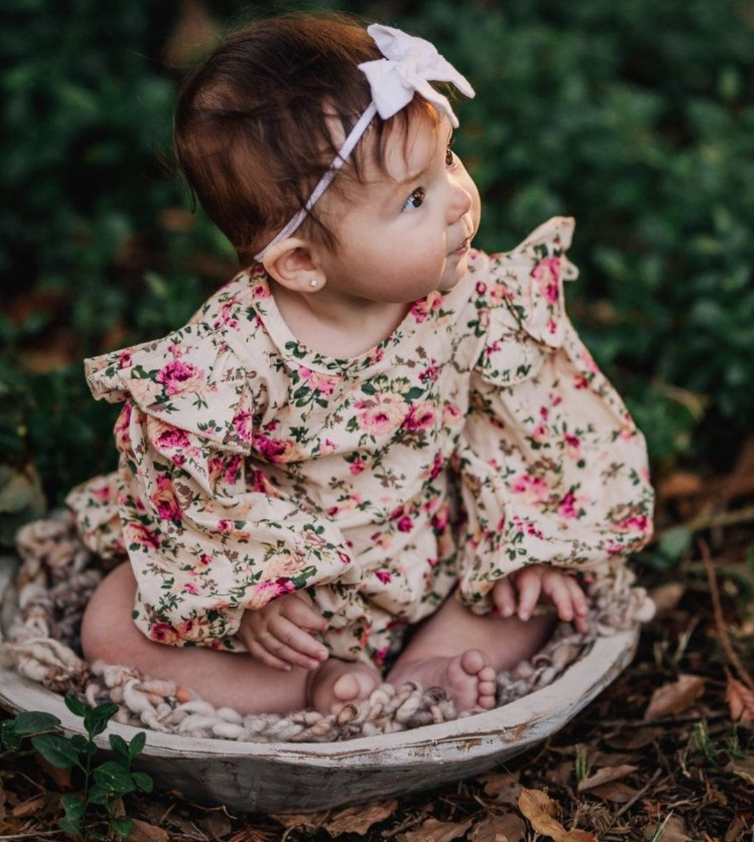 White Lace Romper Dress with Ruffled Detail #1000668