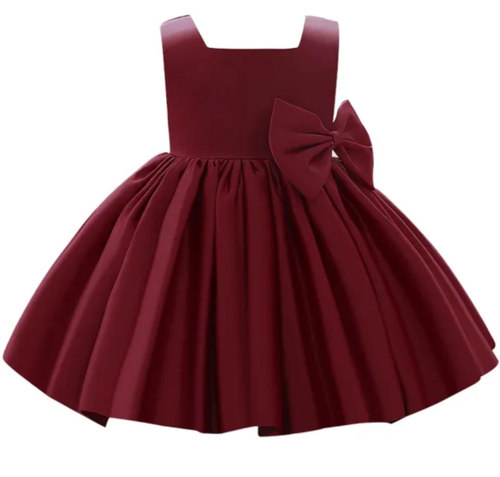 Burgundy Special Occasions Dress with Big Bow (Clip on) #1000263