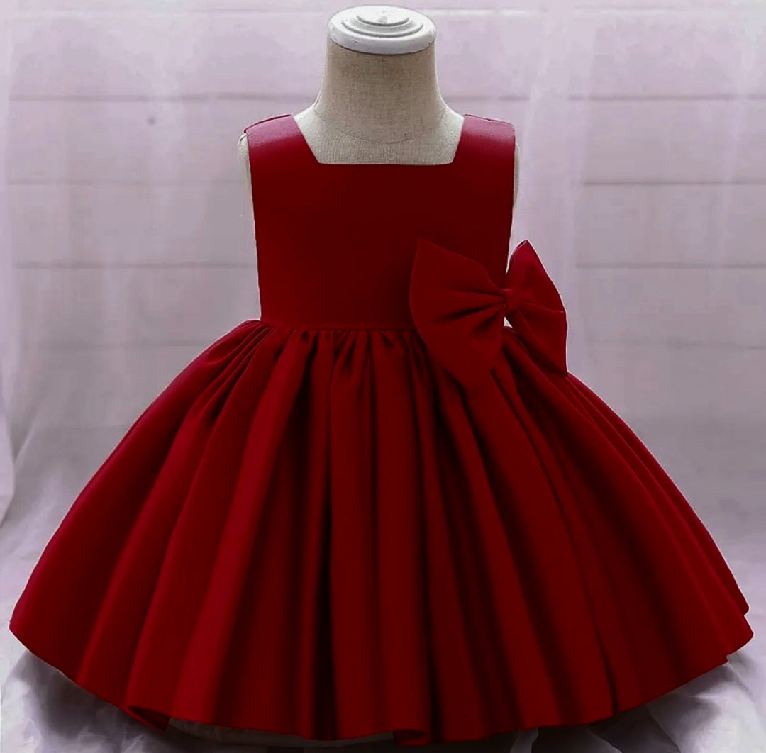 Burgundy Special Occasions Dress with Big Bow (Clip on) #1000263