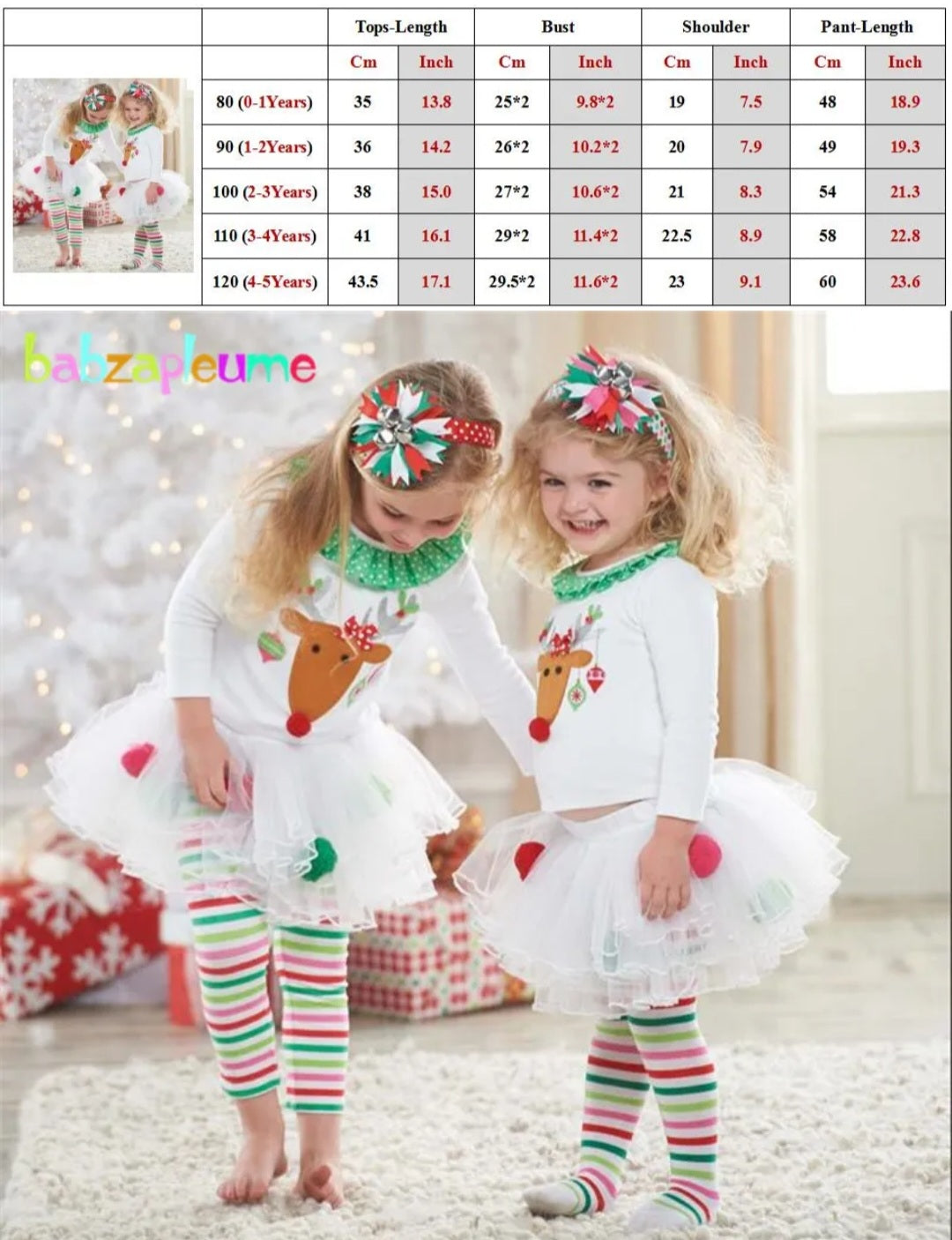 Reindeer Top and Tutu Leggings #1000267