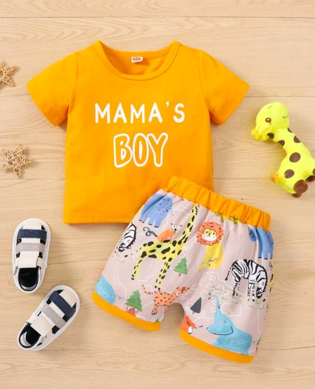 Mama's Boy T-shirt and Zoo Printed Shorts #2003