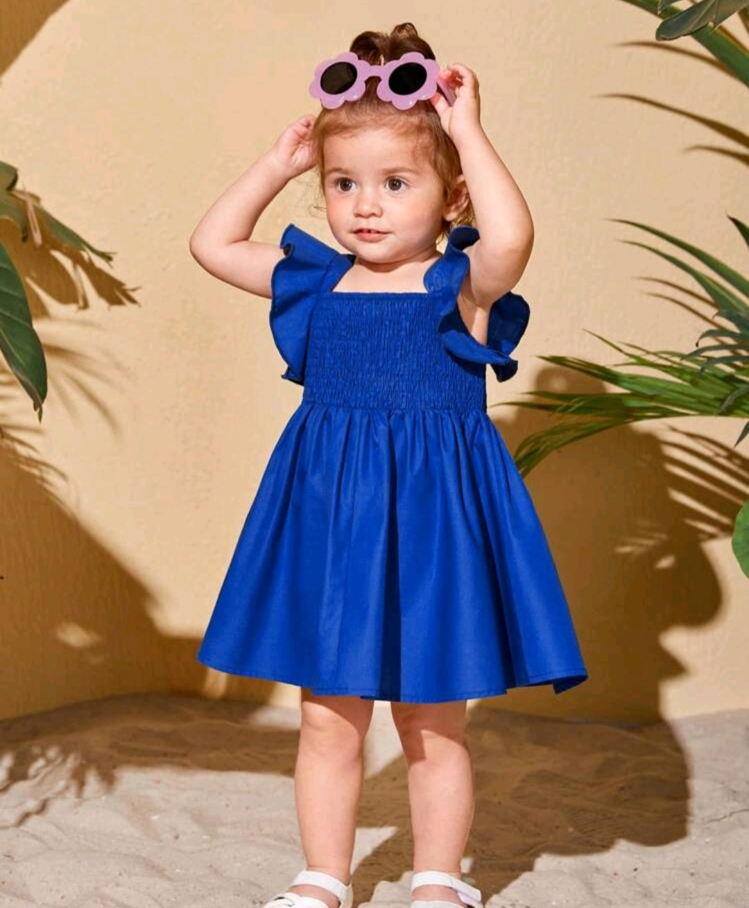 Kings Blue Ruffle Sleeve Dress #1006