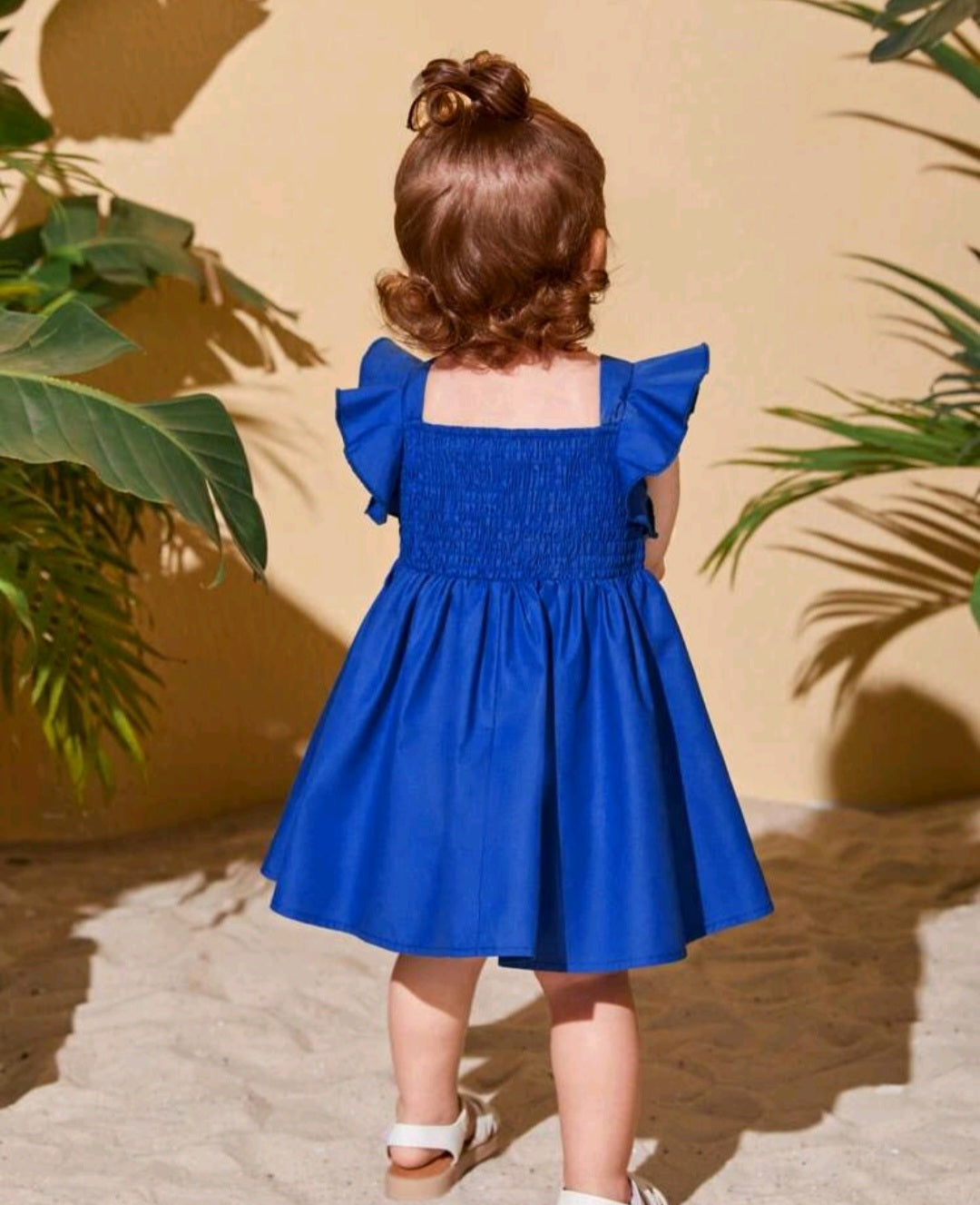 Kings Blue Ruffle Sleeve Dress #1006