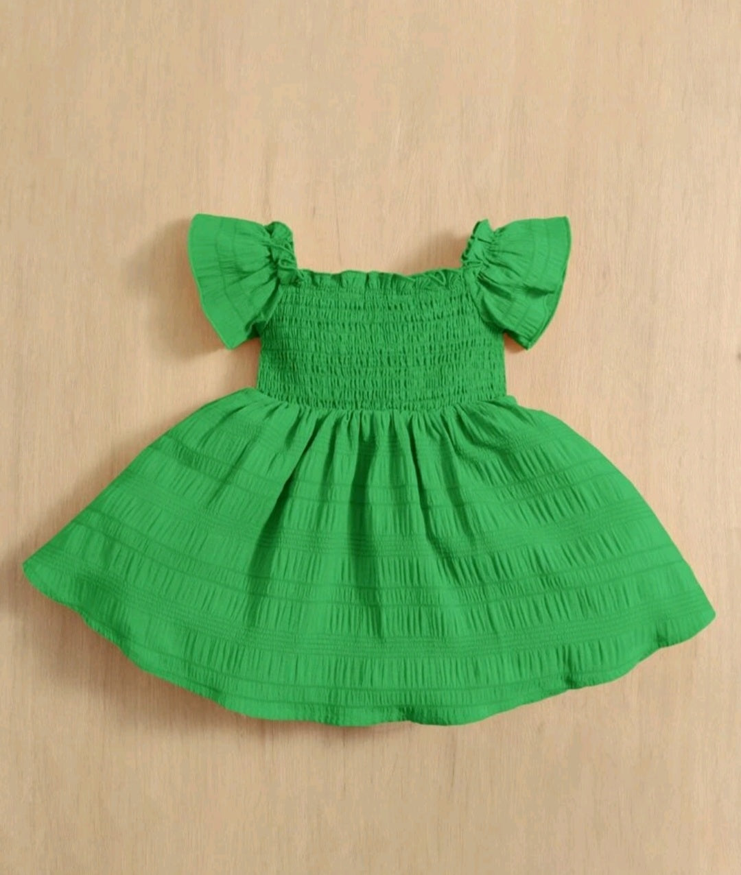 Green Ruffle Sleeve Dress #1007