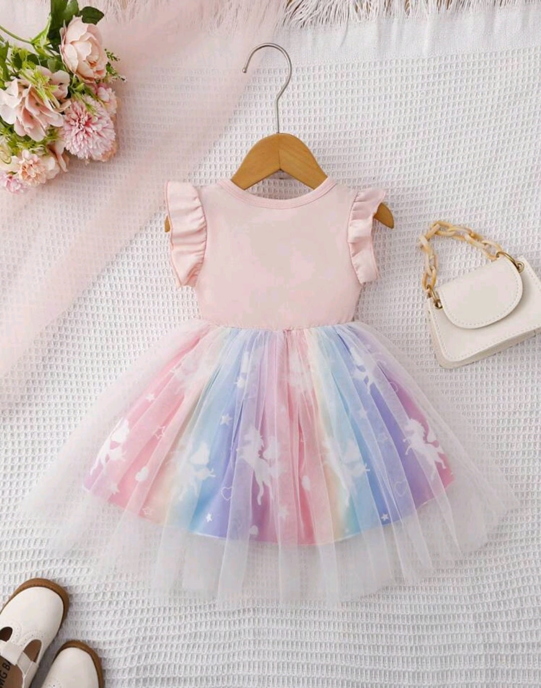 Rainbow Unicorn Tulle Dress #10023