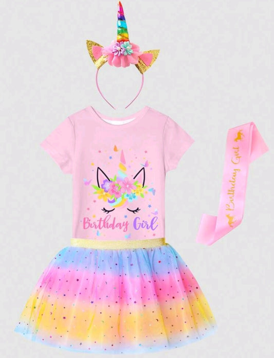 4PSC Happy Birthday Outfit  Unicorn #1000198