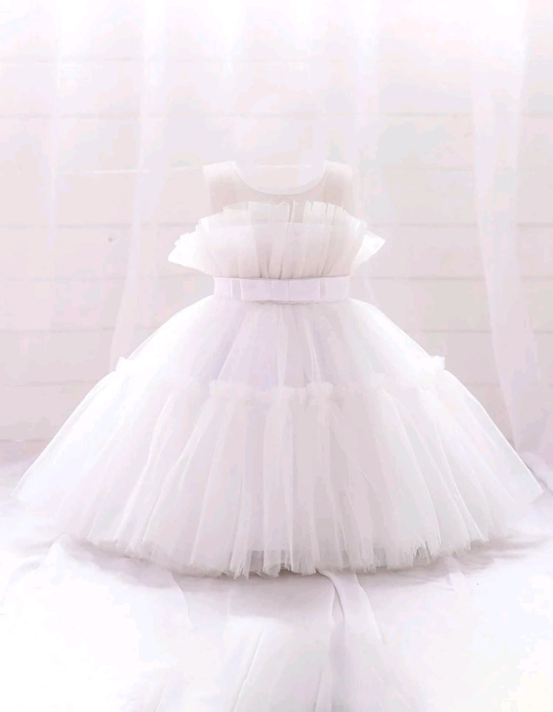 White Ruffle Special Occasions Dress #1000780