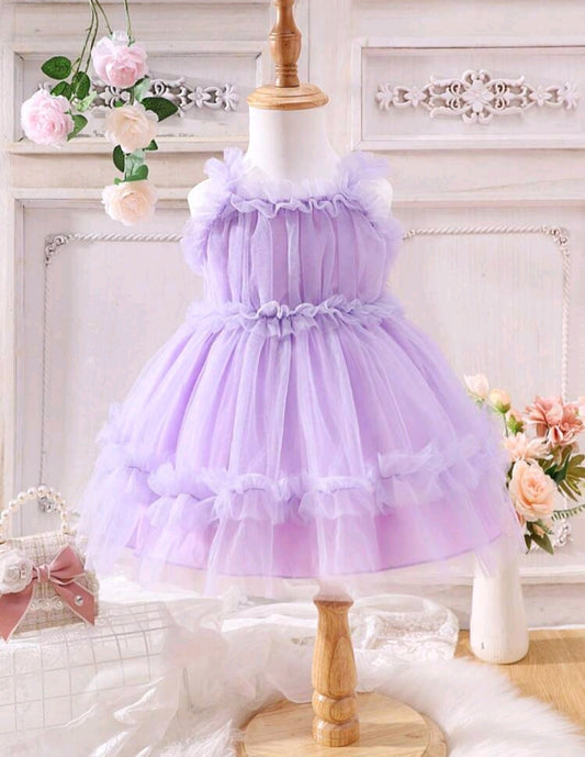 Purple Ruffle Dress #1000472