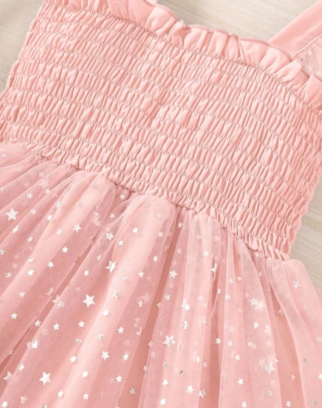 Pink Mesh Dress With Stars #1000770