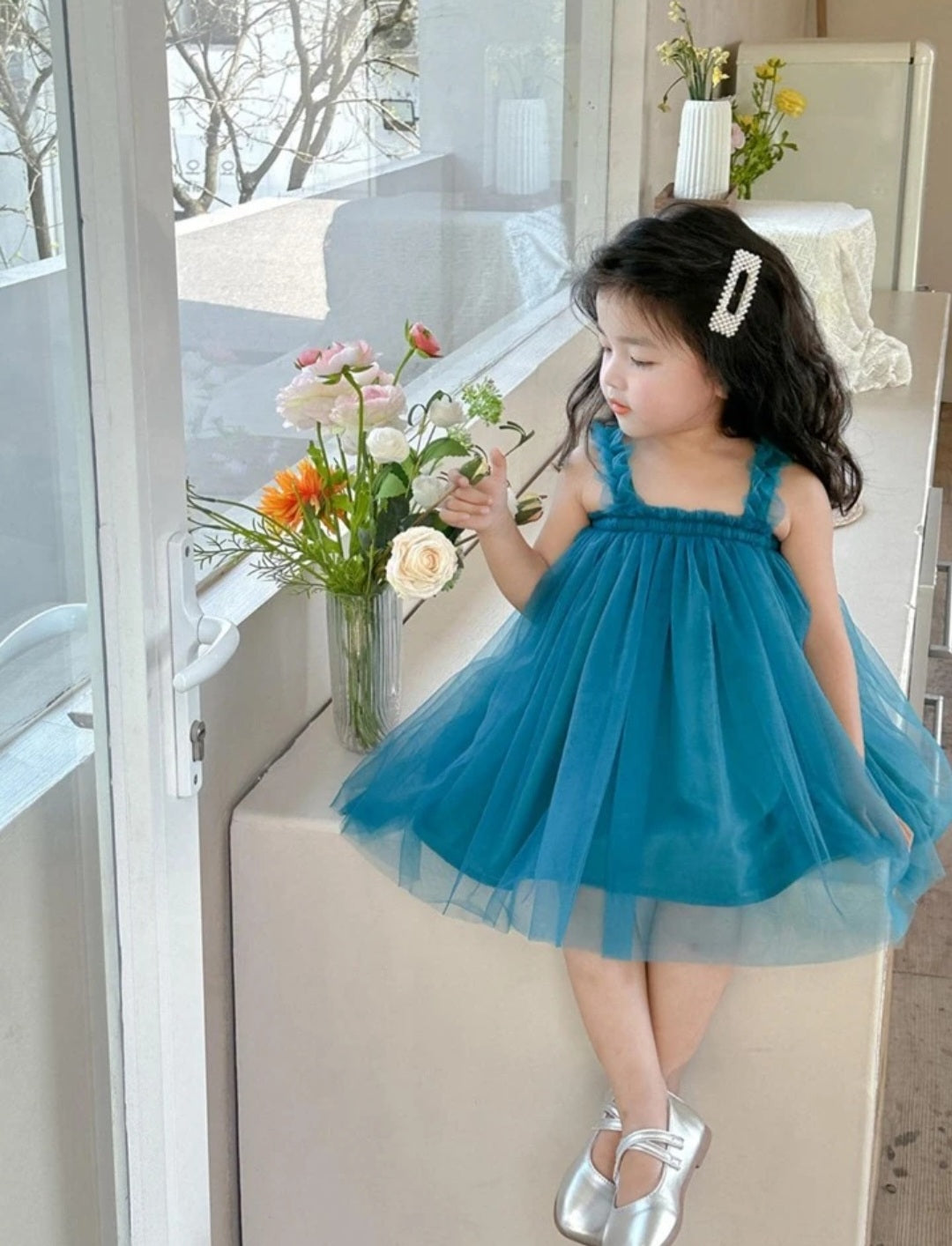 Turquoise Tulle Dress #1000117