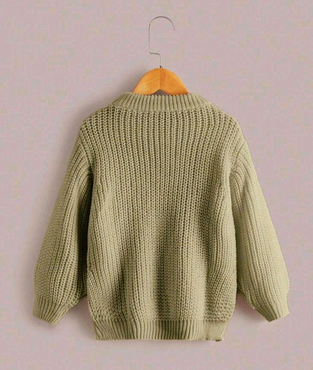 Khaki Cable Knited Crew Neck Sweater,  Gender Neutral #10020015