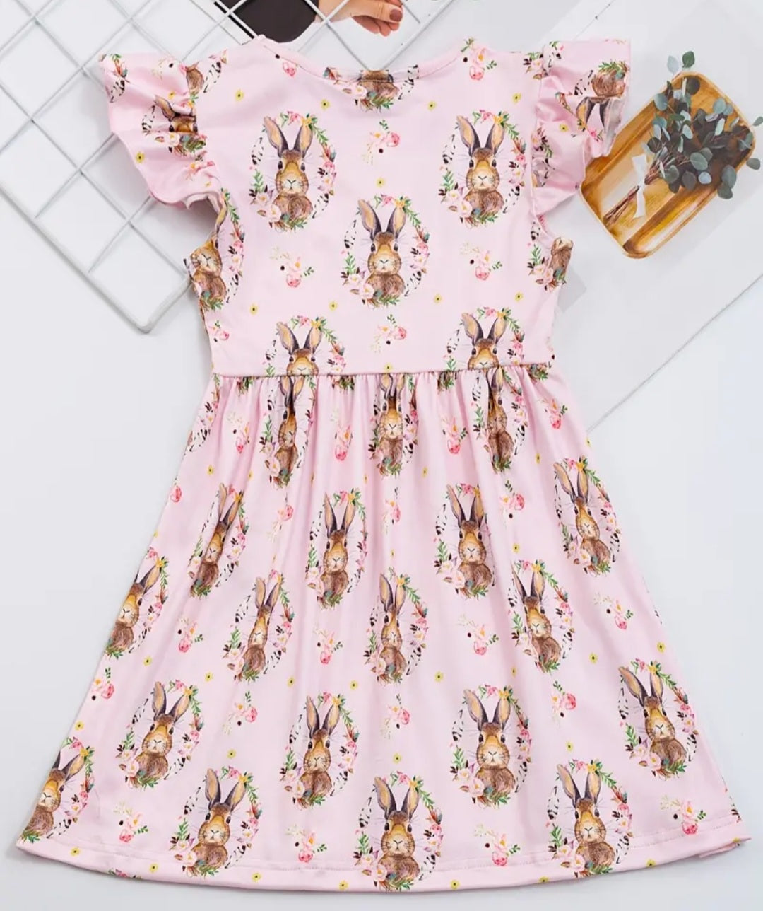 Pink Bunny Floral Dress #10020019