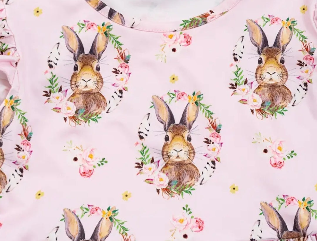 Pink Bunny Floral Dress #10020019