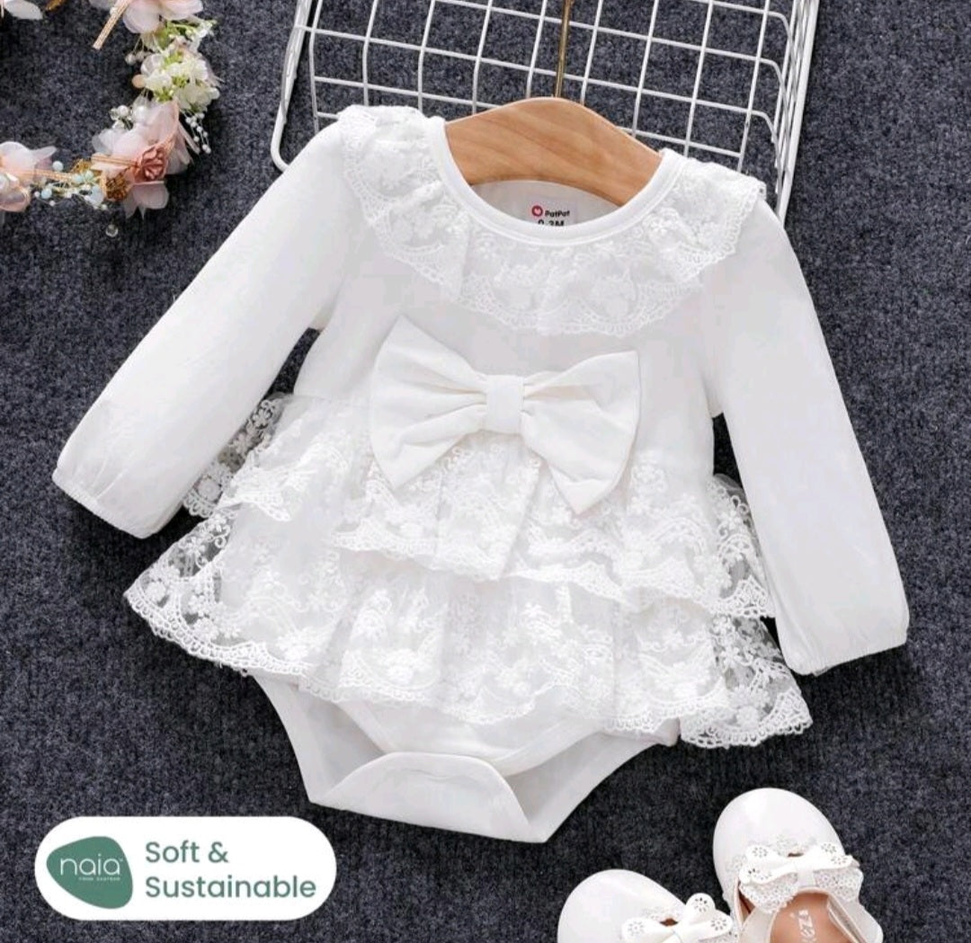 Long Sleeve Lace Romper Dress #1000181