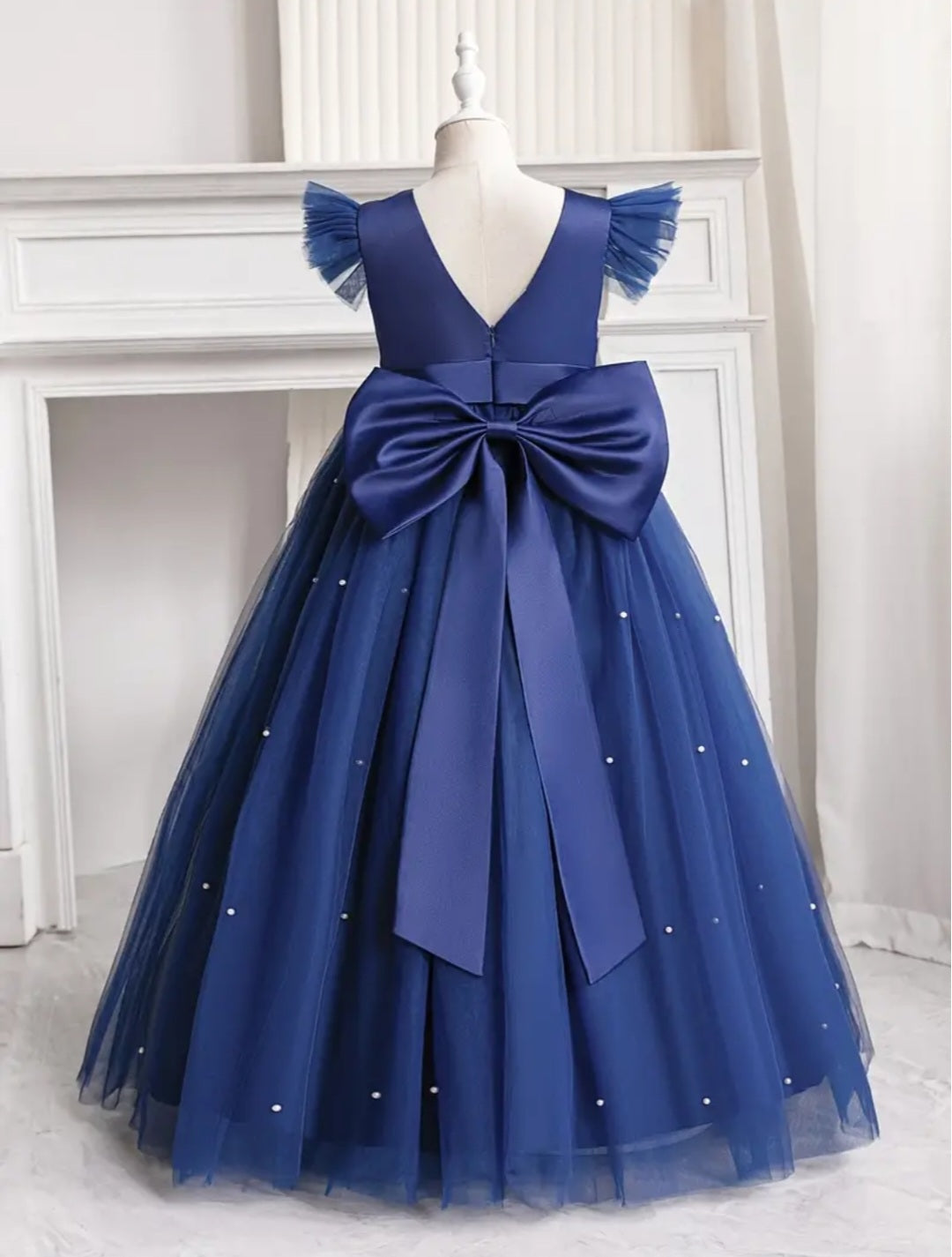 Navy Special Occasions Dress Ball Gown with Pearls  #1000204