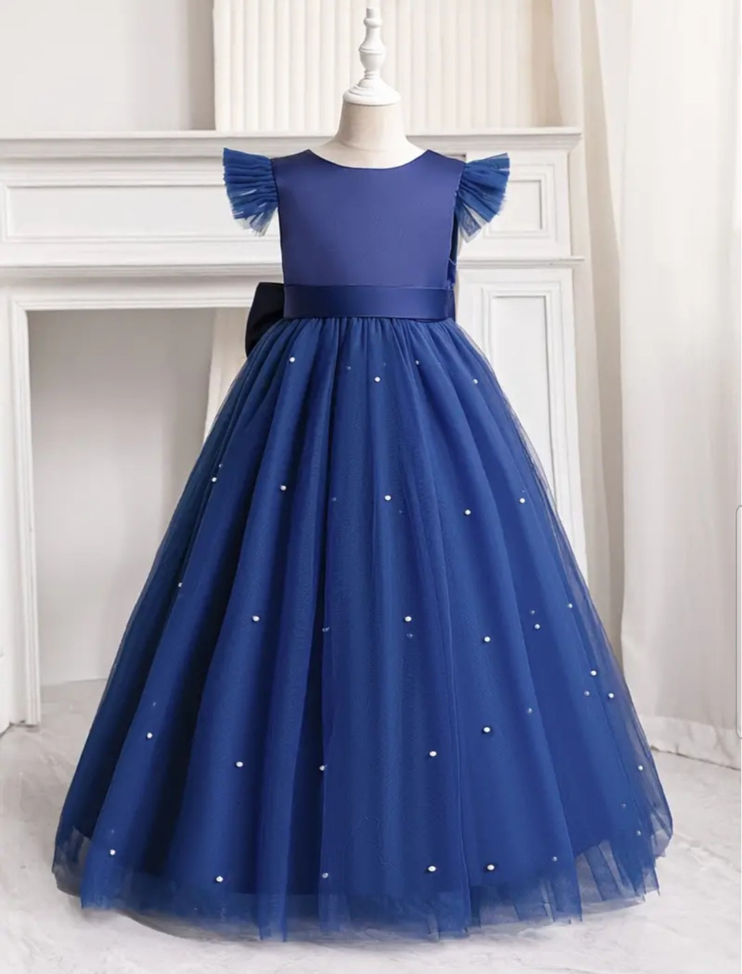 Navy Special Occasions Dress Ball Gown with Pearls  #1000204