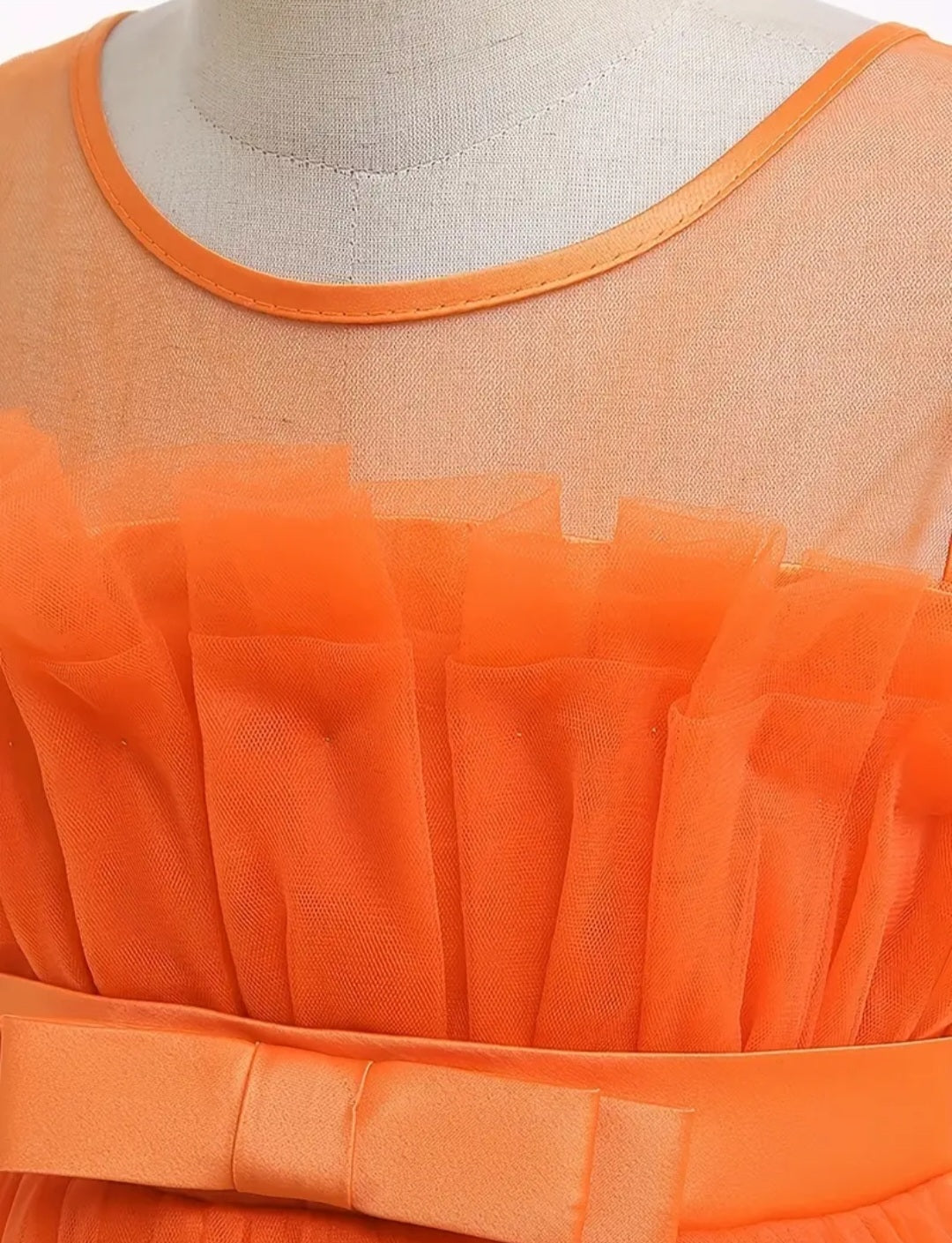 Orange Ruffle Special Occasions Dress #1000898