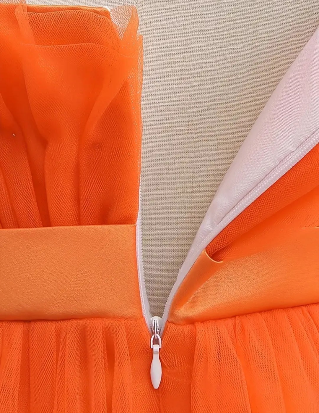 Orange Ruffle Special Occasions Dress #1000898