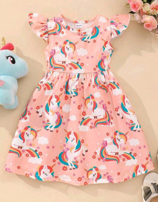 Peach Unicorn Dress #1000363